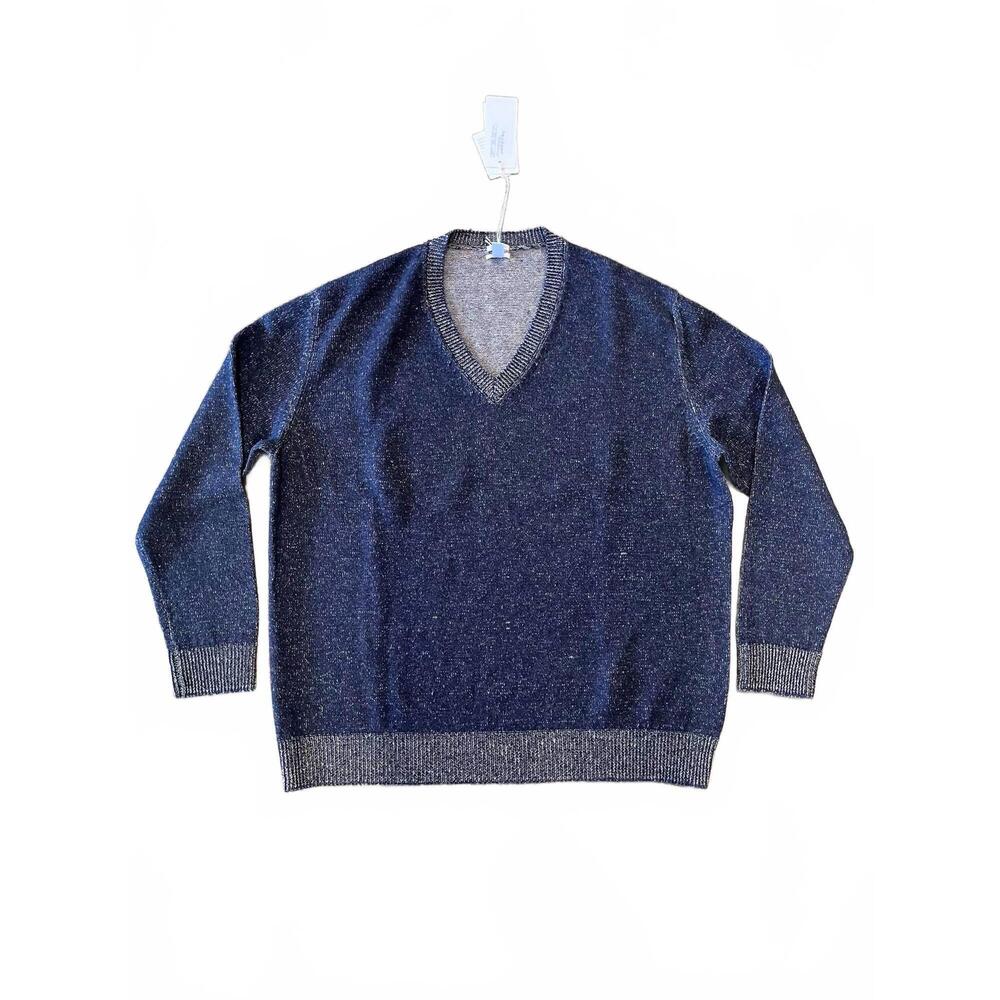 NEW MASSIMO ALBA men's jeff v-neck sweater in blue